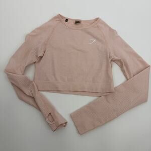 Gymshark Dry Vital Seamless 2.0 Long Sleeve Crop Top Thumb Holes Womens Medium